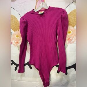 FARM Rio Fuchsia Ribbed Bodysuit